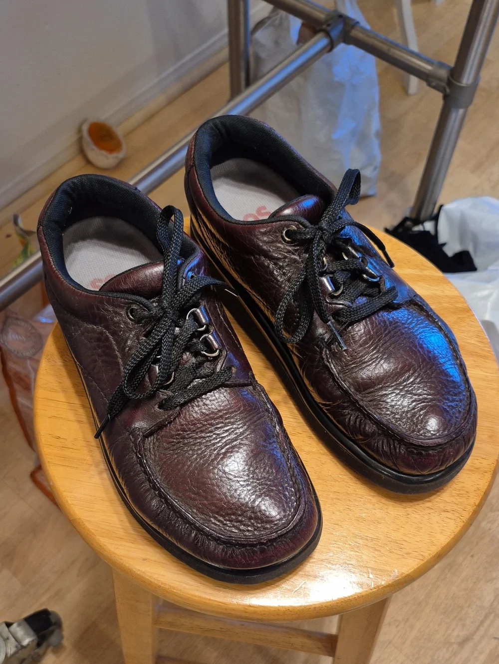 SAS Brown Maroon Leather Shoes
